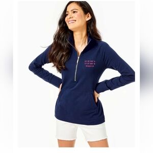 Lily Pulitzer Newport Skipper Solid Popover XS Coastal Grandma Preppy